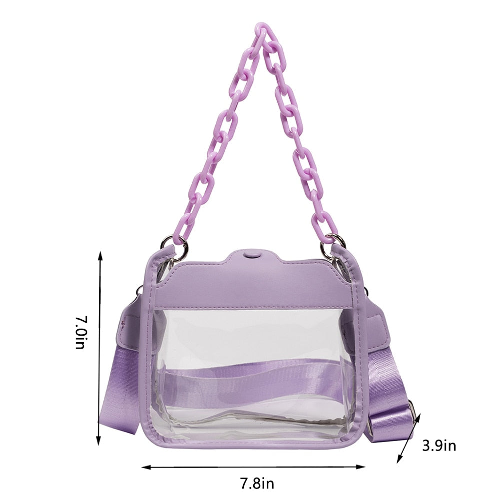 Clear Crossbody Chain Purse - Stadium Approved