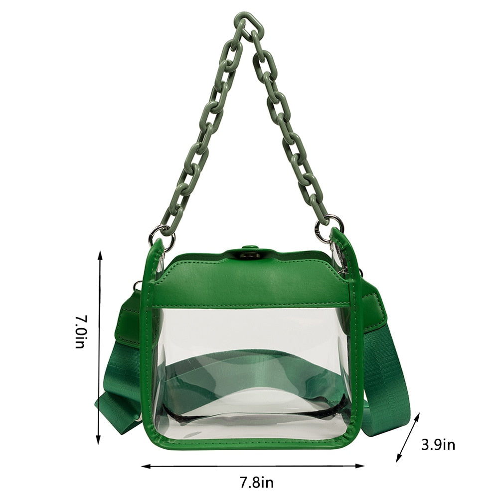 Clear Crossbody Chain Purse - Stadium Approved