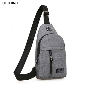 Men's Shoulder Bag w/USB Charging