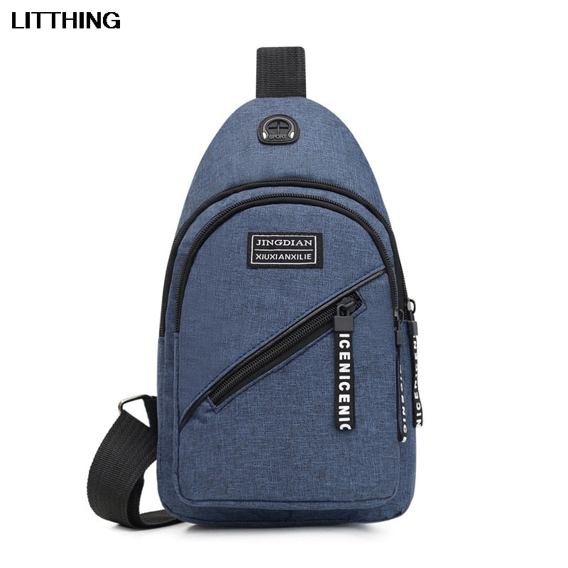 Men's Shoulder Bag w/USB Charging