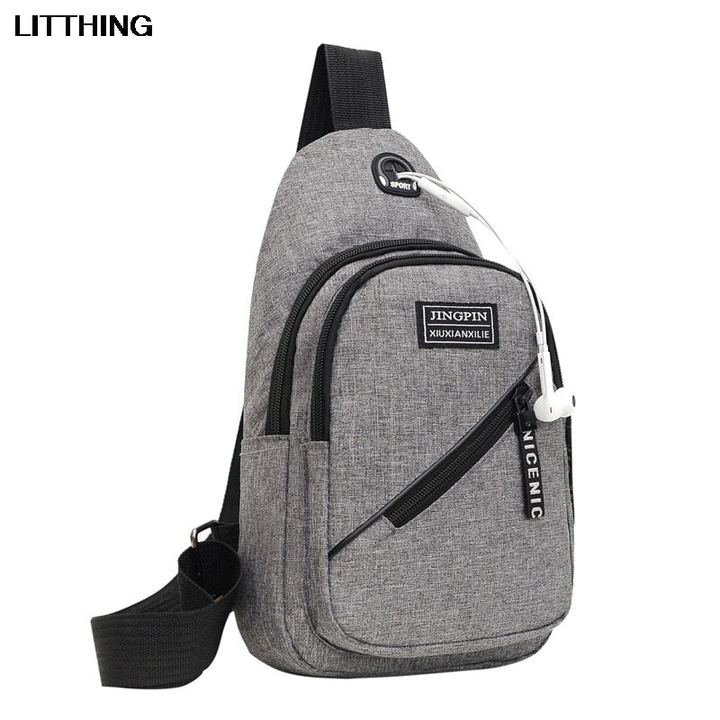 Men's Shoulder Bag w/USB Charging