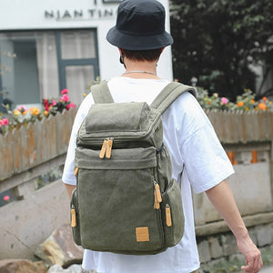 Wellvo Top Quality Canvas Large Capacity Travel Backpacks Men Casual Bag Casual Bucket Bags For Travel Bags XA25ZC