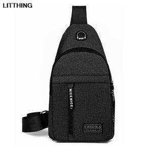 Men's Shoulder Bag w/USB Charging