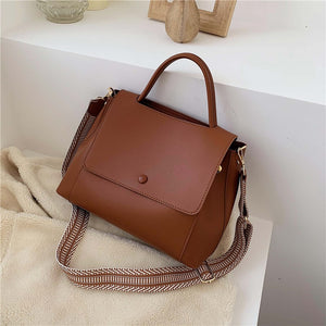 Solid Leather Crossbody Bag