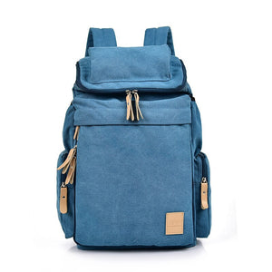 Wellvo Top Quality Canvas Large Capacity Travel Backpacks Men Casual Bag Casual Bucket Bags For Travel Bags XA25ZC