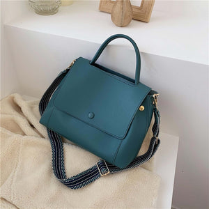 Solid Leather Crossbody Bag