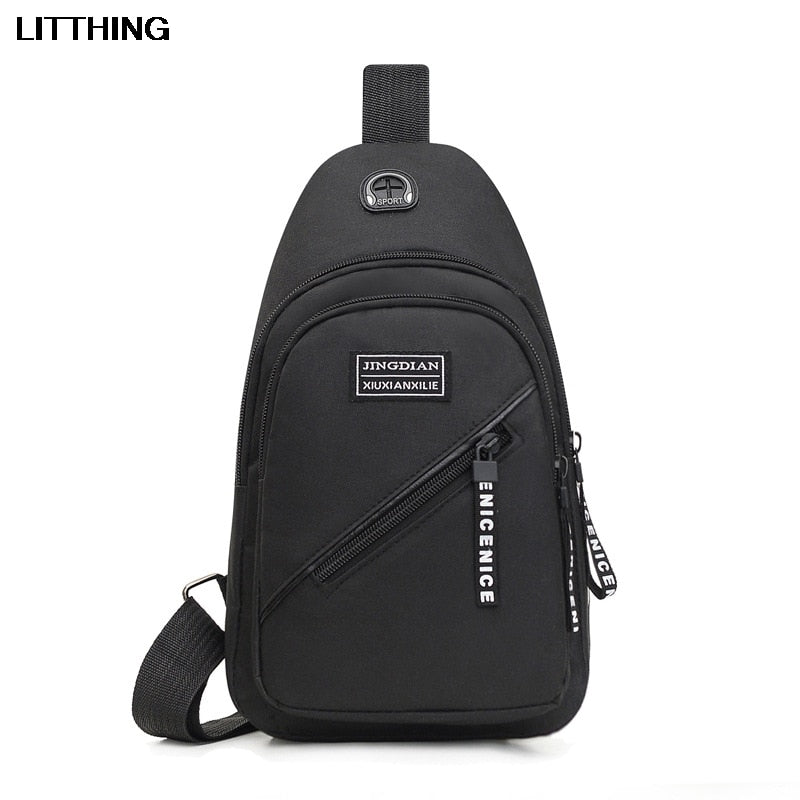 Men's Shoulder Bag w/USB Charging