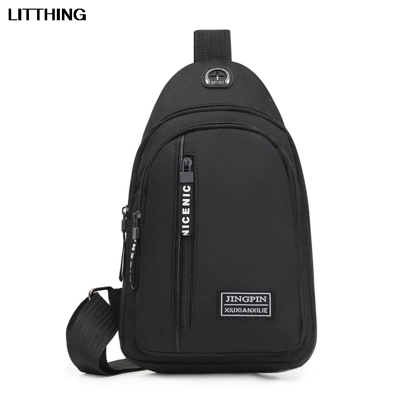 Men's Shoulder Bag w/USB Charging