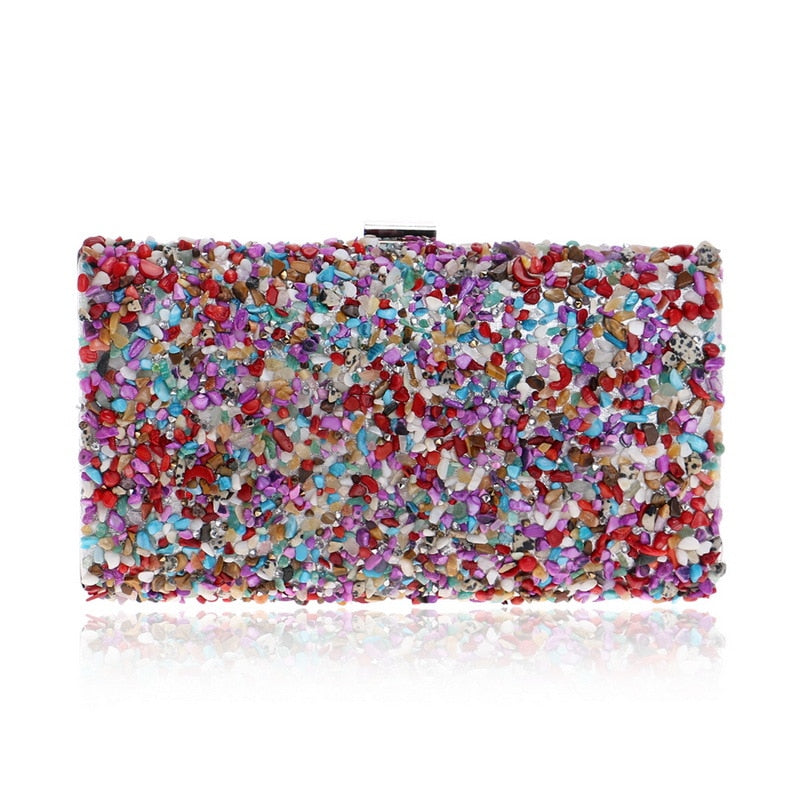 Multicolor Stone Women handbag