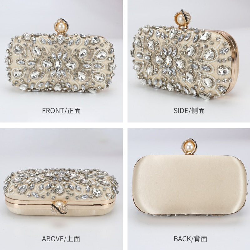 Women's Crystal Pearl Clutch