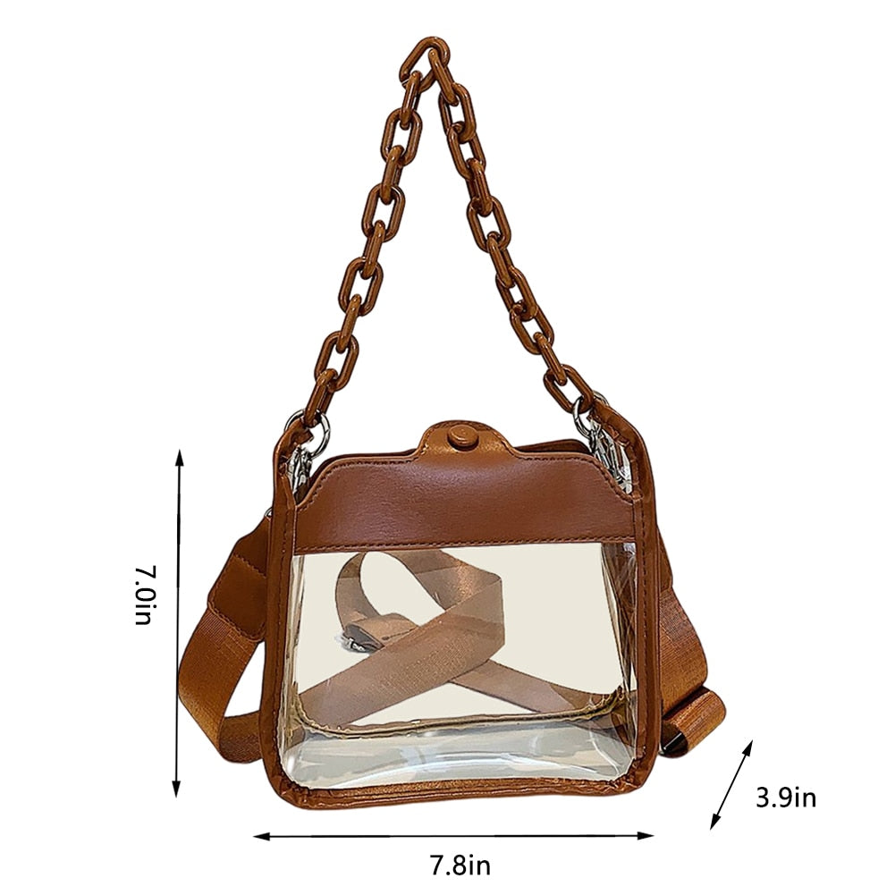 Clear Crossbody Chain Purse - Stadium Approved