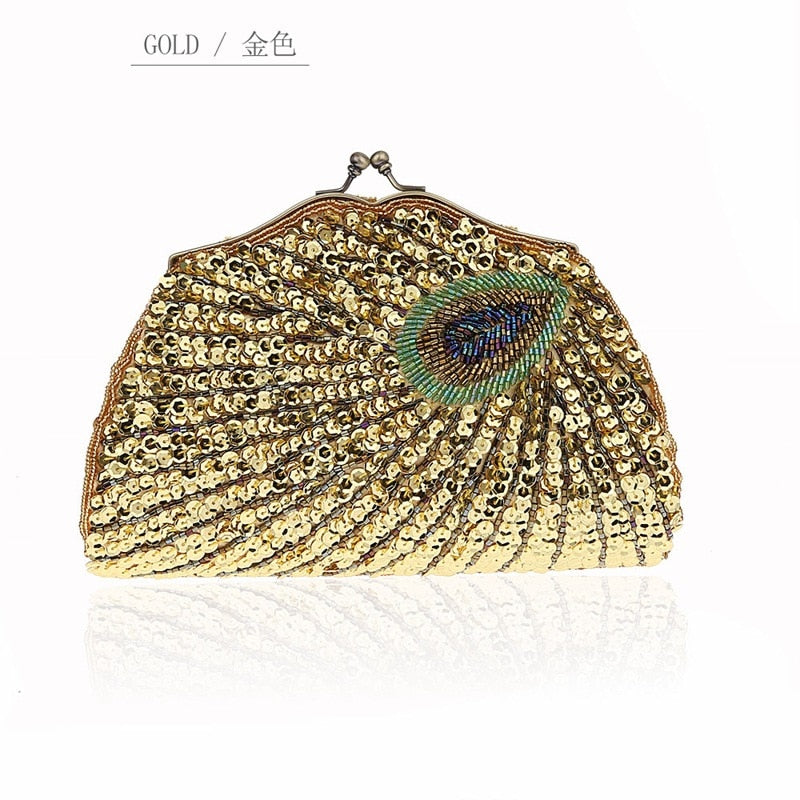 Vintage Peacock Clutch