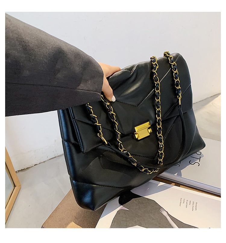 Solid Color PU Leather Bag