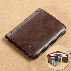 Classic Vertical Men's Wallet - Vintage Genuine Leather