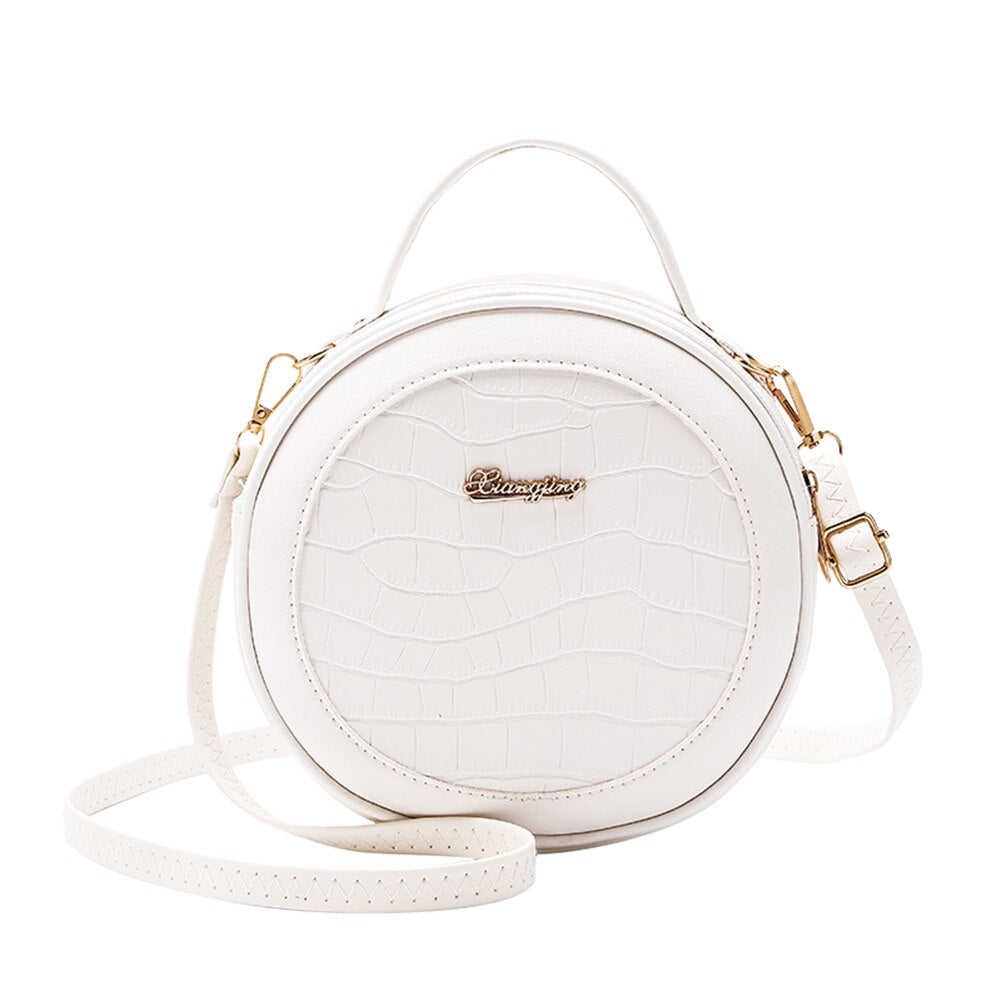 Small Round Alligator Pattern Crossbody Bag