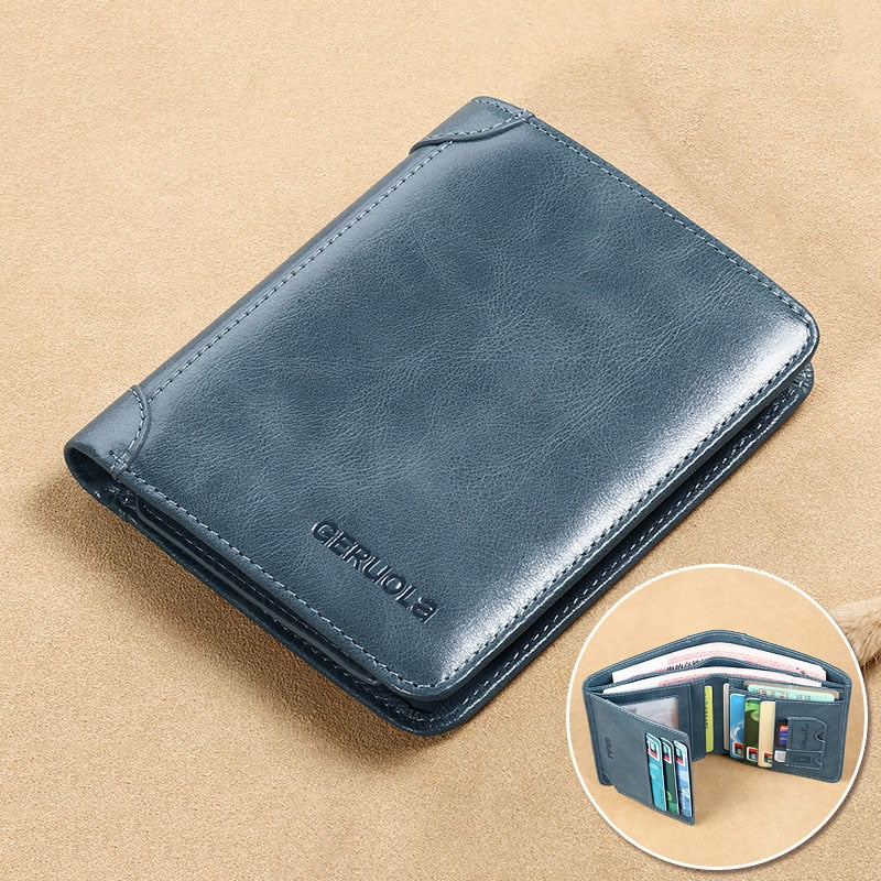 Classic Vertical Men's Wallet - Vintage Genuine Leather