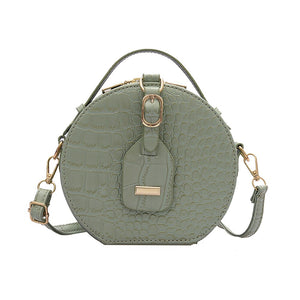 Small Round Alligator Pattern Crossbody Bag