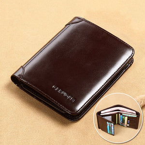 Classic Vertical Men's Wallet - Vintage Genuine Leather