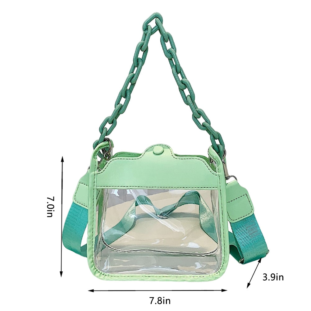 Clear Crossbody Chain Purse - Stadium Approved