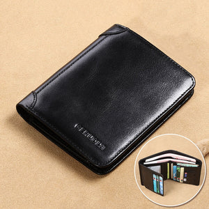 Classic Vertical Men's Wallet - Vintage Genuine Leather