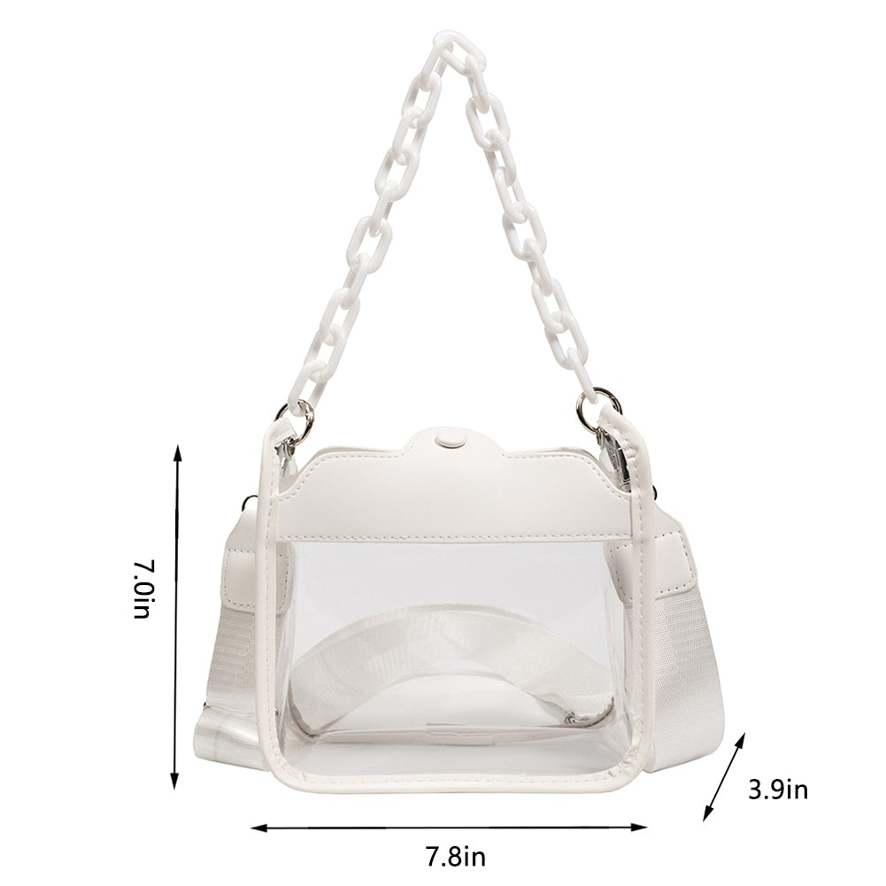 Clear Crossbody Chain Purse - Stadium Approved