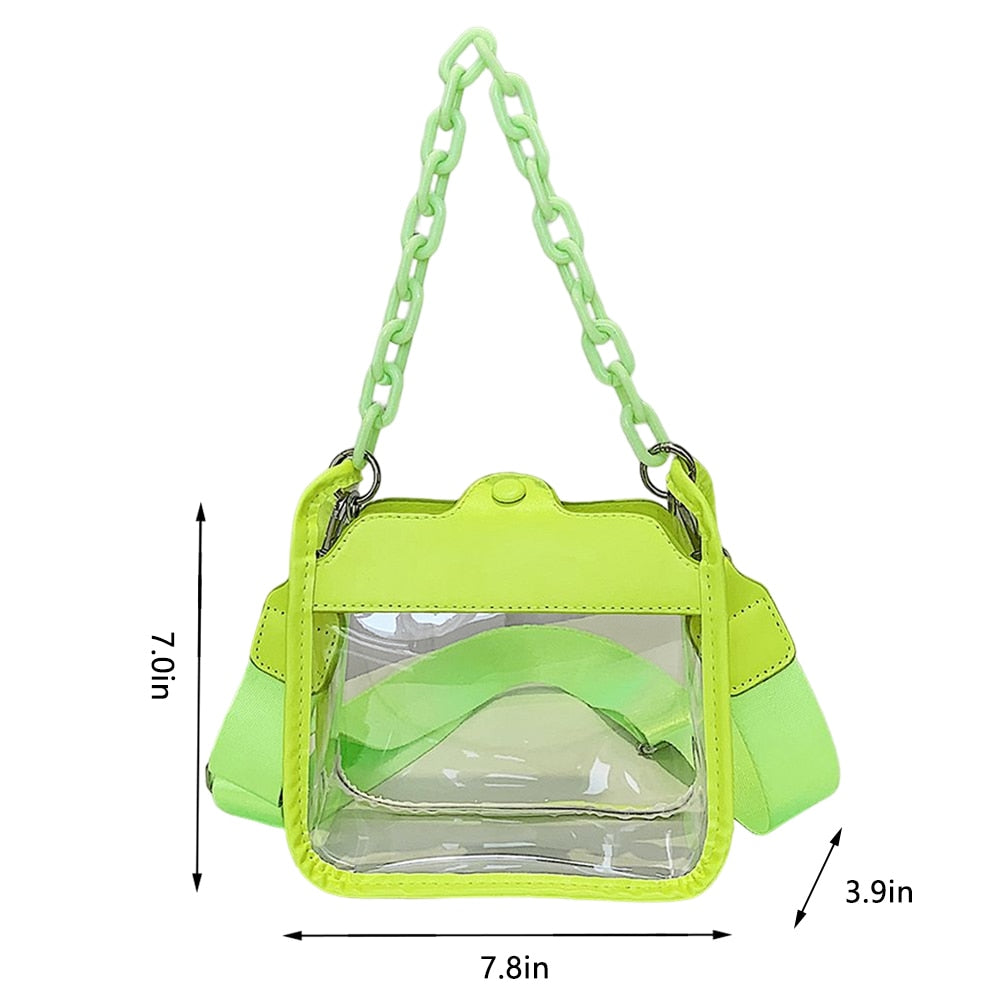 Clear Crossbody Chain Purse - Stadium Approved