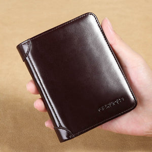 Classic Vertical Men's Wallet - Vintage Genuine Leather