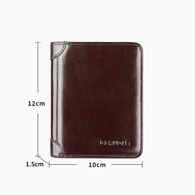 Classic Vertical Men's Wallet - Vintage Genuine Leather