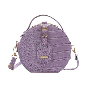 Small Round Alligator Pattern Crossbody Bag