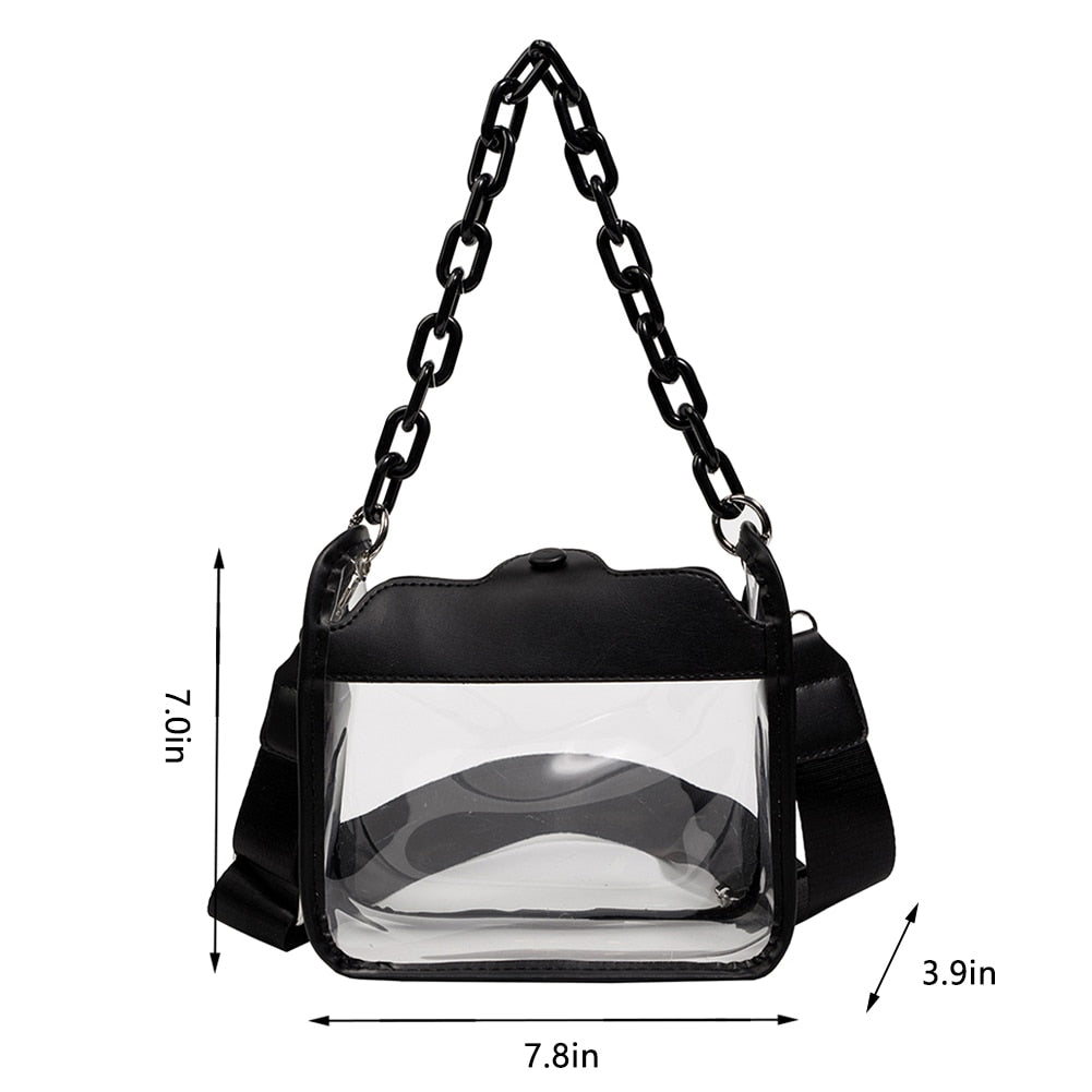 Clear Crossbody Chain Purse - Stadium Approved