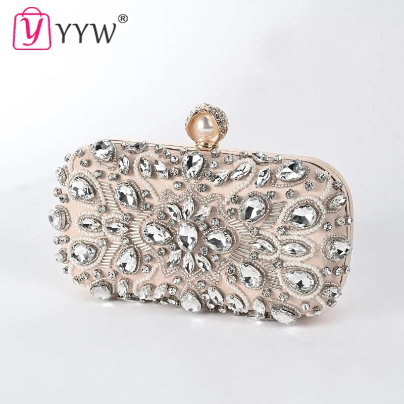 Women's Crystal Pearl Clutch